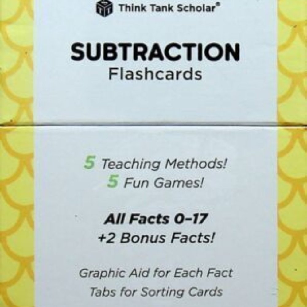 Think Tank Scholar Subtraction Flashcards 173 Cards, 5 Fun Games NEW